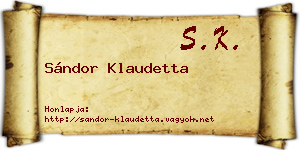 Sándor Klaudetta névjegykártya